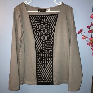 Tan & Black Bob Mackie Blouse